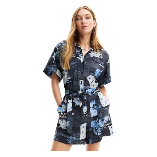 Desigual jumpsuit_napoli pantaloni, blu, l donna