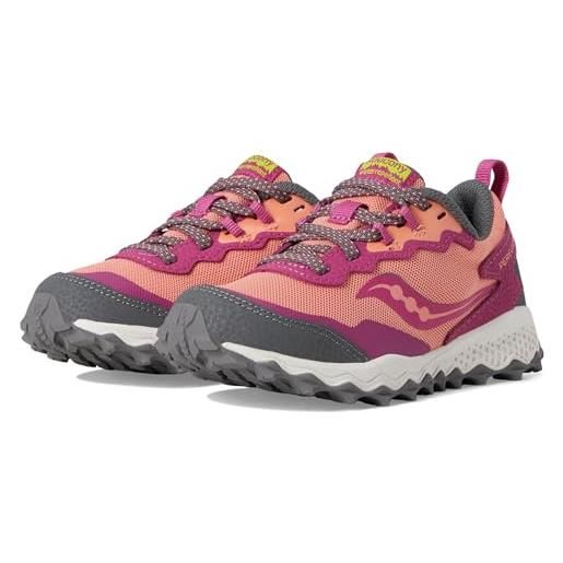 Saucony peregrine kdz shield, scarpe da ginnastica, bacca/corallo, 38 eu