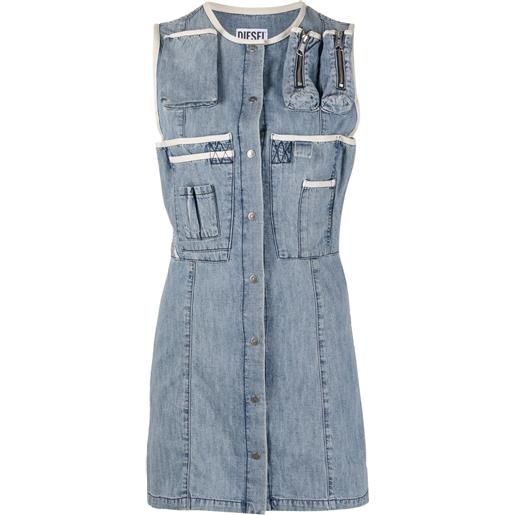 Diesel abito denim con tasche cargo - blu