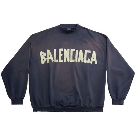 Balenciaga felpa girocollo tape type - 4140 -marine blue