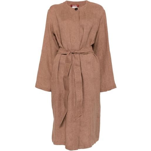 Max Mara abito midi con cintura - marrone