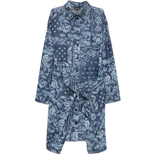 Emporio Armani abito con stampa bandana - blu