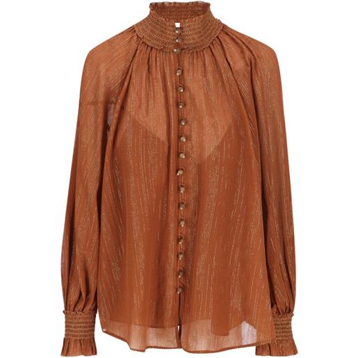 ZIMMERMANN camicia aster a righe - marrone