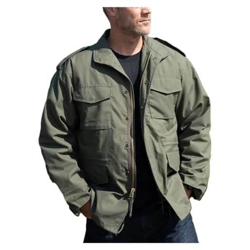 MERCH ATTIRE giacca da uomo m65 field jacket invernale militare in cotone giacca da lavoro giacca spessa con tasche multiple (regolare, grande, alta e corta), field jacket - cotone, l