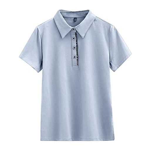 New front polo t shirt donna polo maniche corte donna manica corta da donna maglietta estiva donna maglietta polo donna vestibilità classica cotone traspirante grigio 3xl