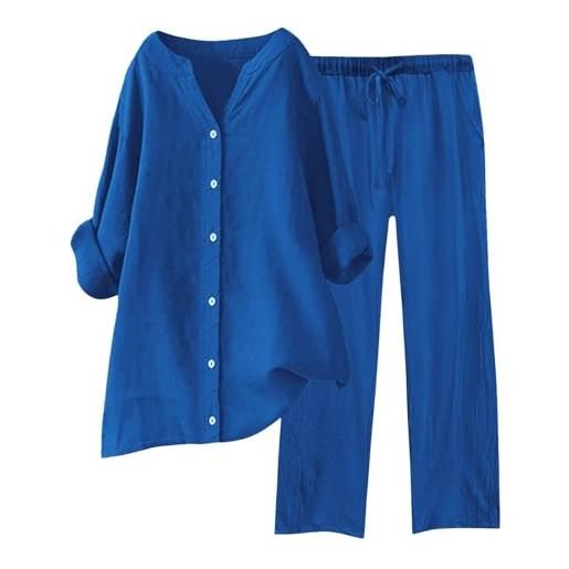 Generic tailleur giacca e pantaloni eleganti taglie forti completo termica palazzo maniche azzurra primaverili due sauna calibrate pallavolo corallo liscio gamba abbinata coda gym fondo 4 basse