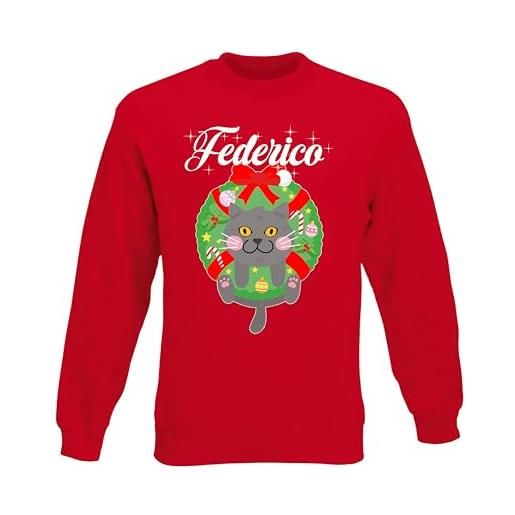 Puzzletee felpa natale unisex nome personalizzabile babbo natale christmas time uomo donna bambino natalizia