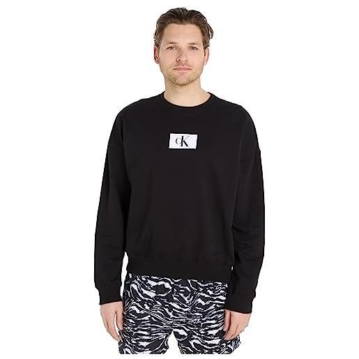 Calvin Klein felpa uomo senza cappuccio, nero (black), l