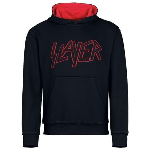 Slayer logo uomo felpa con cappuccio nero/rosso m 80% cotone, 20% poliestere regular
