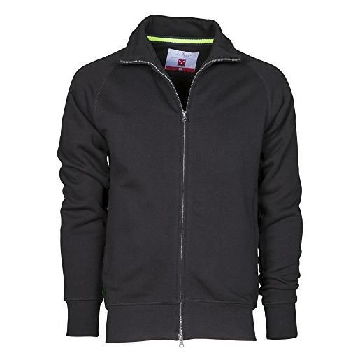 CHEMAGLIETTE! felpa da lavoro maglia felpata cotone con zip intera tasche zip payper panama +, colore: nero, taglia: 3xl