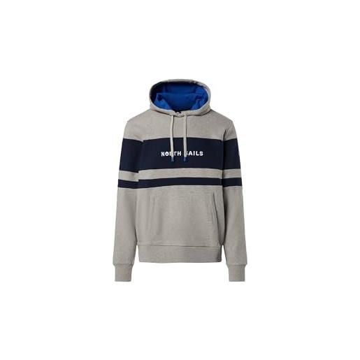 NORTH SAILS felpa hoodie uomo a righe in cotone organico