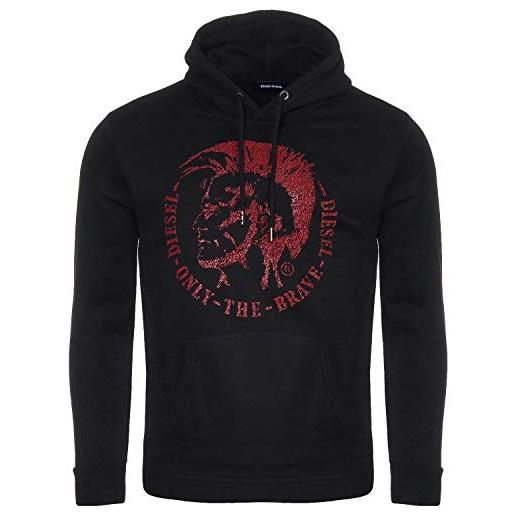Diesel felpa con cappuccio nera s-agnes