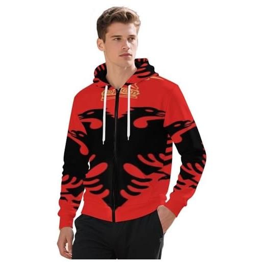 Generic felpa con zip e cappuccio felpe con zip albania emblema nazionale stile classico del regno unito felpe da lavoro
