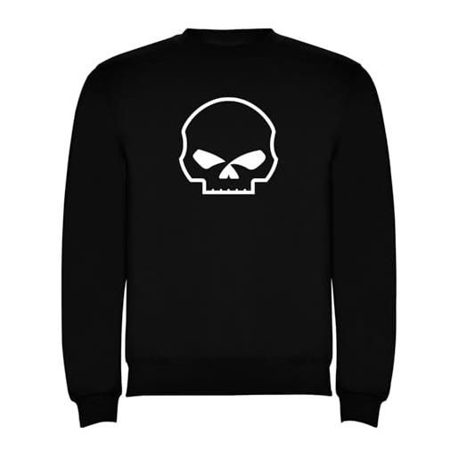 Genérico felpa nera harley logo uomo taglie s a xxl sweatshirt, nero , s