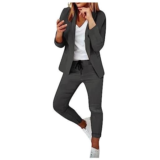 pvucpot completo tailleur donna elegante pantaloni e giacca da cerimonia curvy blazer a maniche lunghe due pezzi elegante suit ufficio e lavoro