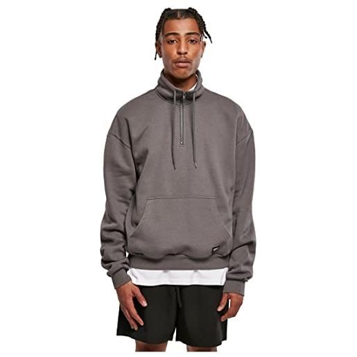 Urban classics felpa uomo zip in cotone biologico, vestibilitá oversize, felpa uomo zip senza cappuccio disponibile in diversi colori, taglie xs - 5xl