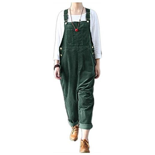 Each women salopette da donna in velluto a coste autunno inverno salopette con bretelle regolabili salopette in velluto a coste di cotone