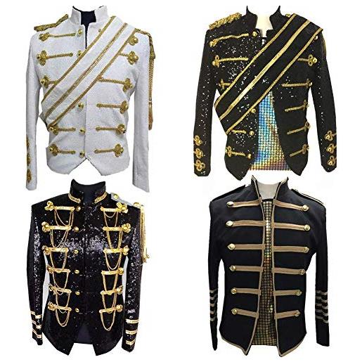 Xiami Leyuan, giacca da uomo in stile militare, ufficiale, parata, punk per m j, bianco, s