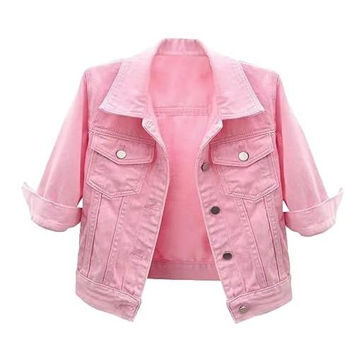Generic giacca di jeans corta da donna con maniche a tre quarti, gilet/top in denim stile mantellina, coprispalle leggero per stratificazione, capo per la transizione stagionale, m