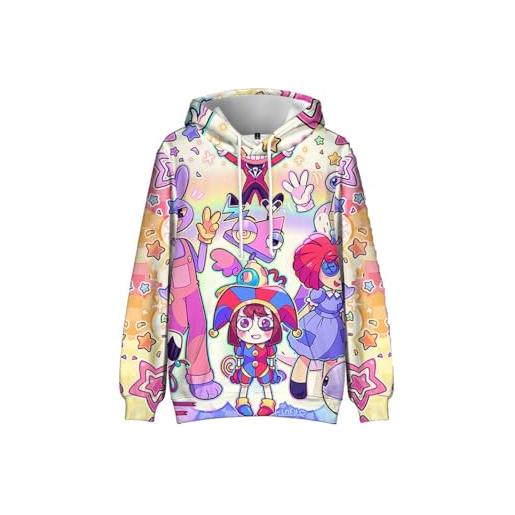 SZRXKJ felpa con cappuccio da uomo con cappuccio the amazing digital circus full cartoon print colorful pullover con cappuccio, colorato, 3xl