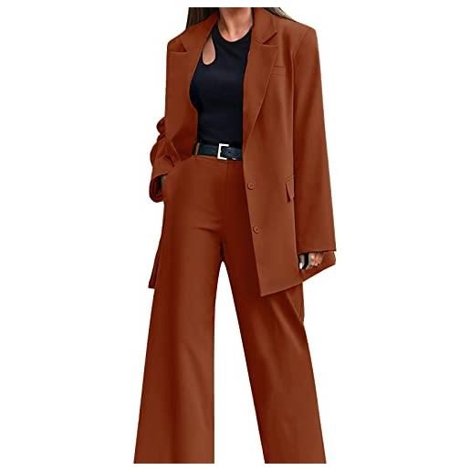 Generico completo tailleur donna elegante casual abito due pezzi giacche a maniche lunghe con bottoni e pantaloni taglie forti abiti formale invernale curvy complete da donna da cerimonia per sera