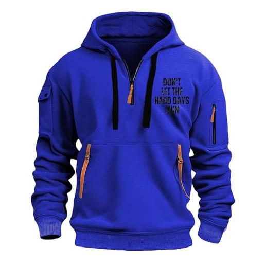 Generisch top da uomo con glitter a maniche lunghe primavera casual design unico outdoor tinta unita manica lunga grande felpa con lacci, blu, s