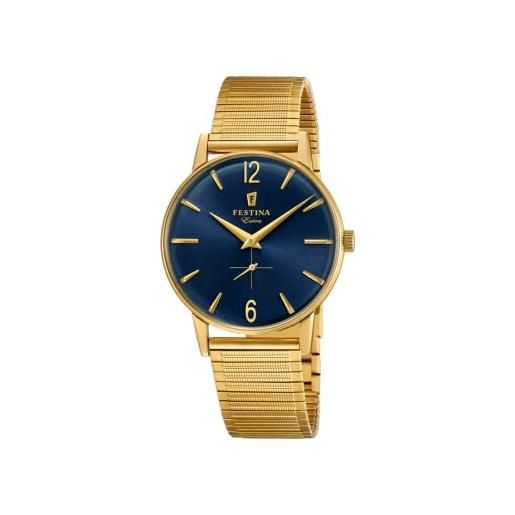 Festina orologio uomo analogico in acciaio inossidabile 316l dorato | movimento al quarzo, orologi uomo f20251/4 special prices