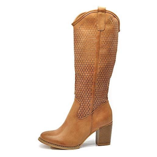 IF fashion scarpe da donna stivali primaverili estivi punta camperos polpaccio g627 camel n. 39