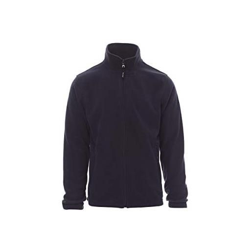 PAYPER nepal felpa pile uomo donna 100% poliestere chiusura zip elastici stringi polso tasche laterali blu navy (xl)