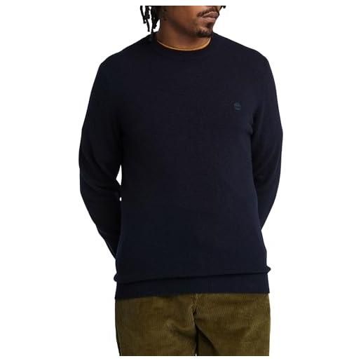 Timberland maglione da uomo girocollo in lana merino cohas brook blu taglia xxl codice tb0a2bfha0a
