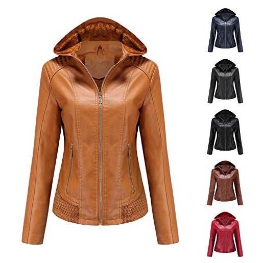 LJHH cappotto lunga inverno pelle donna giubbotto giacca donna ecopelle giubbino giacchetto casual simil pelle giacca similpelle donna giacca da motociclista vintage cappotti ragazza sportivo parka