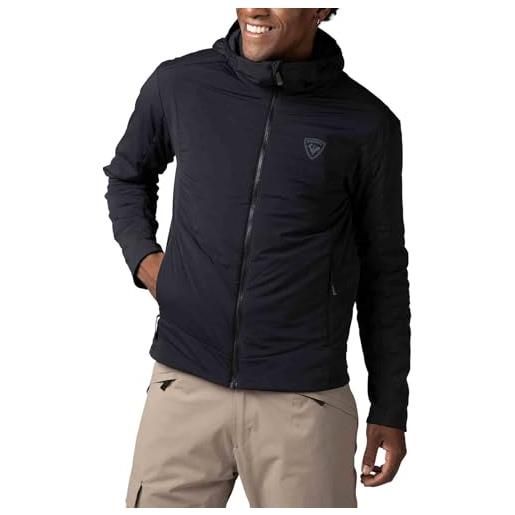 ROSSIGNOL - felpa con cappuccio opside jkt da uomo - tessuto elasticizzato e imbottitura traspirante, cappotto invernale con zip, giacca per uomo, nero, l