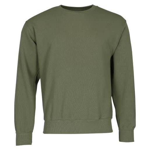 Fruit of the Loom felpa con maniche, colore: oliva, taglia: 2xl