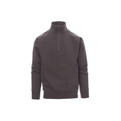 PAYPER canada felpa da lavoro uomo a manica lunga misto cotone mezza chiusura zip manica a giro polsini vita in costina grigio smoke (l)