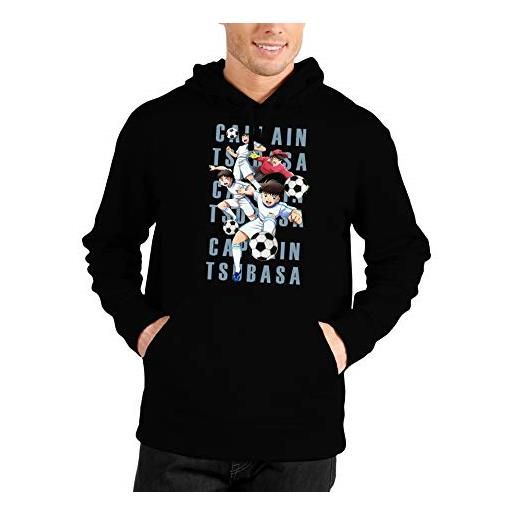 bubbleshirt felpa con cappuccio new team - - genzo - holly - benji - tom - bruce - cartoni animati
