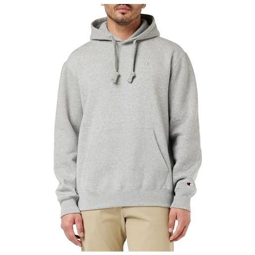 Champion rochester 1919 logo - c-logo heavy powerblend fleece felpa con cappuccio, grigio melange oxford, s uomo fw23