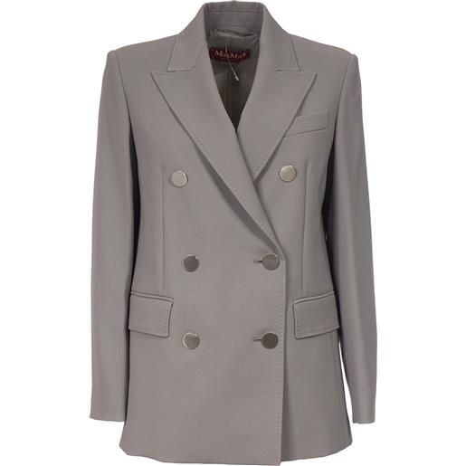 MAX MARA STUDIO blazer in crepe satin di lana MAX MARA STUDIO 042 grigio donna