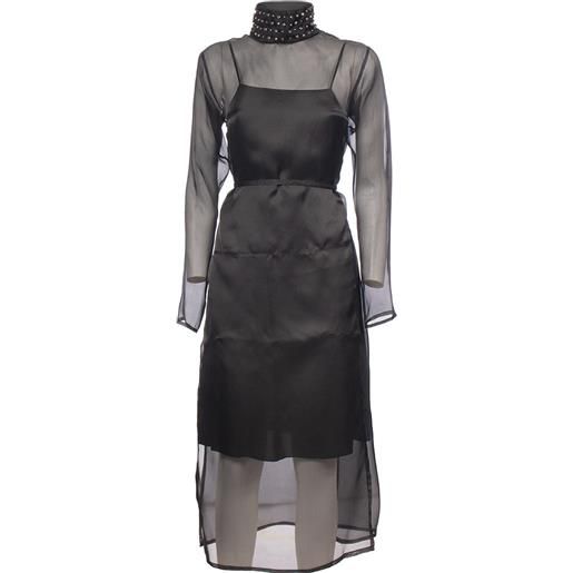 FABIANA FILIPPI abito in organza stampato di FABIANA FILIPPI 825 nero donna