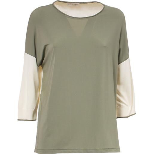 LE TRICOT PERUGIA blusa m/c LE TRICOT PERUGIA 7265 verde-naturale donna