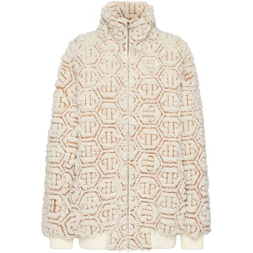 Philipp Plein bomber con monogramma - toni neutri