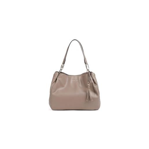 Liu Jo borsa a spalla cirry m mocha, similpelle, 33 x 25 x 15 cm, con tassel e chiusura a bottone, 3 scomparti