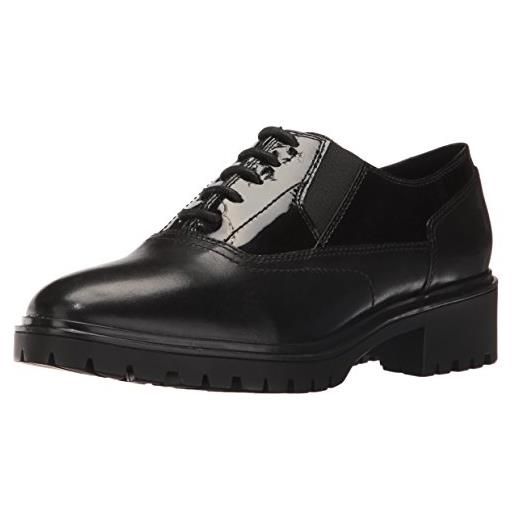Geox d peaceful h - scarpe oxford donna, nero (blackc9999), 36 eu