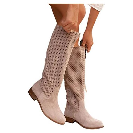 NOAGENJT stivali gomma bambina 34 stivali equitazione donna 37 stivali alti donna sandali donna estivi stivali estivi donna traforati alti sandali bassi donna estivi b-bianco 41.99
