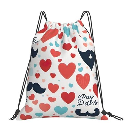 Generic borsa con cordoncinosacca con cordoncino per donna uomo vacanze 36x42cm pieghevole regolabile borsa palestra fathers day love dad