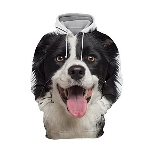 IWQBQ felpe con cappuccio unisex con stampa 3d cane uomo donna felpe con cappuccio plus size pullover, wsm00160bm, x-large