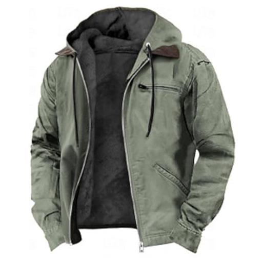 Laquieio giacca moto uomo 4 stagioni. Fodera in peluche lavoro baseball stile bomber invernale. Felpa outwear caldo parka piume pile uomo antivento, verde menta, 6xl