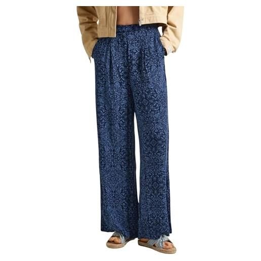 Pepe Jeans colette print, pantaloni donna, blu (sea blue), s