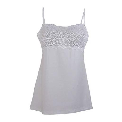 Tramonte sotto giacca top canottiera micro modal in pizzo spalla stretta bianco (bianco, 4-l)