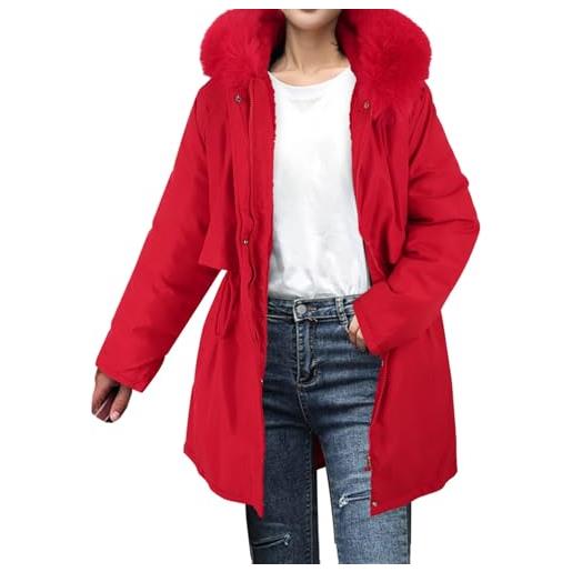 MJGkhiy piumino lungo con cappuccio donna invernale leggero cappotti lunghi elegante antivento parka con tasche comodo caldo giacca imbottita taglie forti cappotto trapuntato curvy giubbotto lunghe