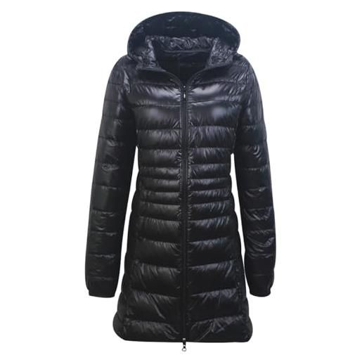 HAXNOHEY piumino leggero donna lungo piumini leggeri donna invernale giacca trapuntata puffer jacket donna imbottita giubbotto piumino donna imbottito taglie forti giubbino cappotto piumino donna rosso l